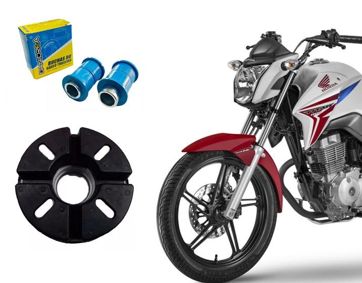 Imagem de Jogo Bucha Quadro Elástico Balança + Coxim Coroa Acoplada Cg Titan Fan 150 160 Ks Es Esd Ex Mix Flex Cargo Start 2004 Até 2023