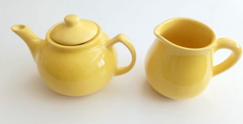 Imagem de Jogo Bule 700ml e Leiteira 600ml - Ceramica Amarelo