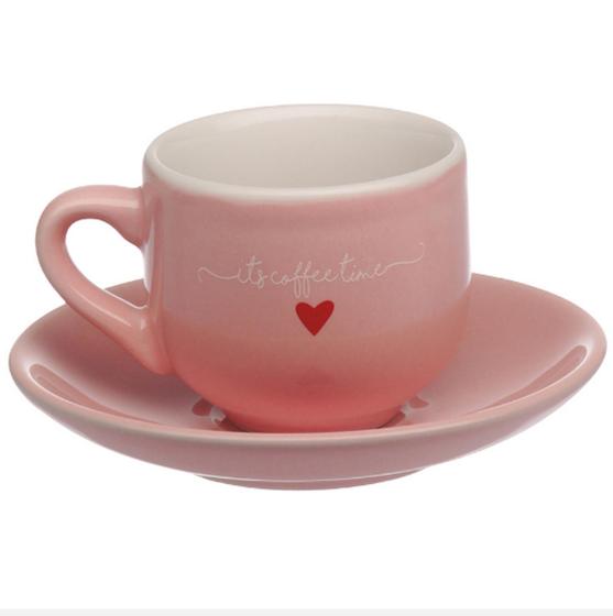 Jogo C/12 peças Xícaras c/pires Café Porcelana 90ml Lamour Hauskraft Menor preço em Jogo C/12 peças Xícaras c/pires Café Porcelana 90ml Lamour Hauskraft