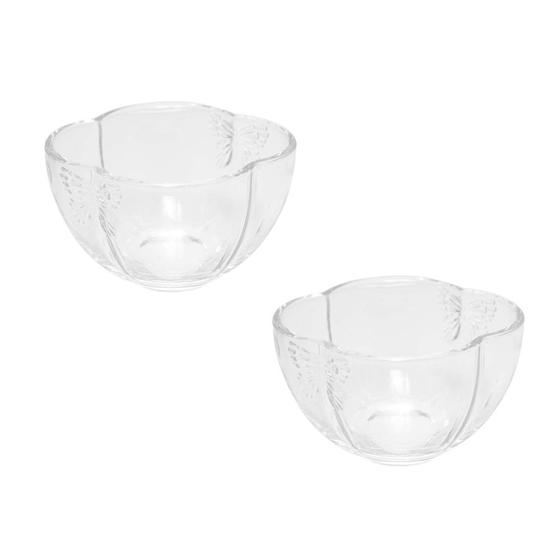 Imagem de Jogo c/ 2 Bowl de Vidro Borboleta Butterfly Cor Transparente Wolff 11X6,5cm