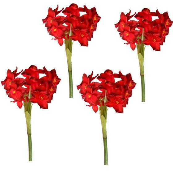 Imagem de Jogo C/ 4 Hastes De Narcisos 9 Flores Cada Permanentes 50cm