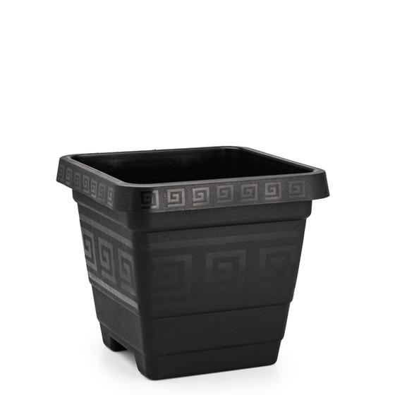 Imagem de Jogo C/ 4 Vasos Quadrado Grande 18L Preto/ Areia Jardim Hortas Plantas Flores