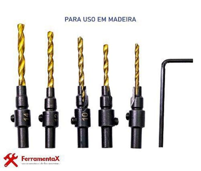 Imagem de Jogo c/6 broca escariadora madeira c/ 1 unid  (2805) - LOTUS