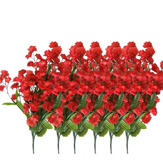 Jogo c/ 6 buquês de jasmim artificial 42cm -vermelho. saldão - Multiart -  Flor e Planta Artificial - Magazine Luiza