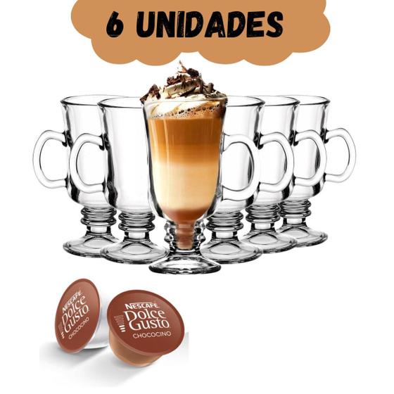 Imagem de Jogo c/ 6 Xicaras de Vidro Café  Dolce Gusto Nespresso 120ml