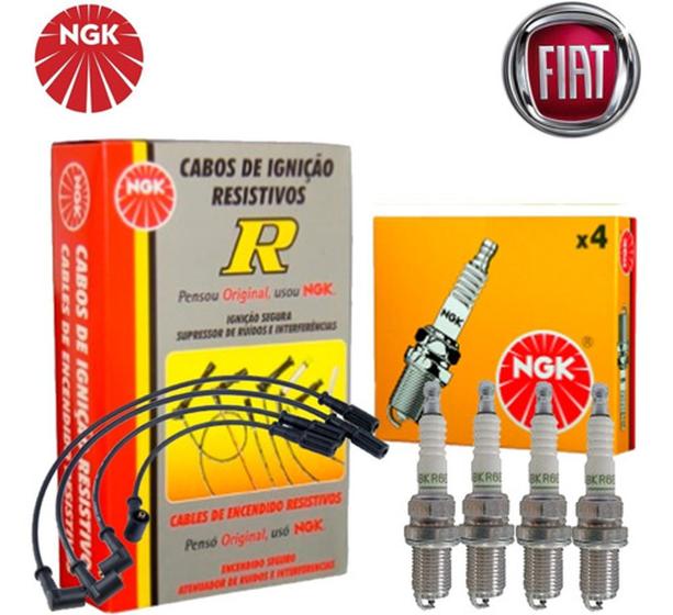 Jogo cabo e vela ignição palio fire 8v - NGK - Ignição de Carro ...