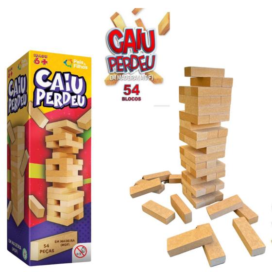 Imagem de jogo caiu perdeu madeira Brinquedo Torre Equilíbrio o mais divertido jogo blocos de montar ajuda no raciocínio 