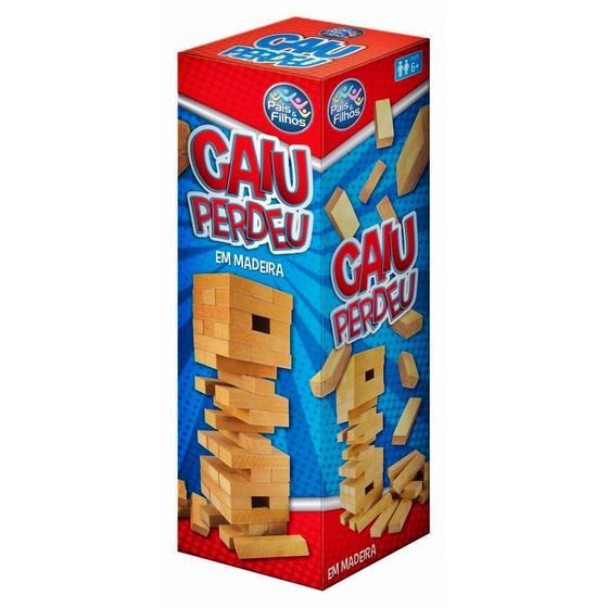 Imagem de Jogo Caiu Perdeu Madeira Mdf Estilo Jenga Clássico - Pais E Filhos