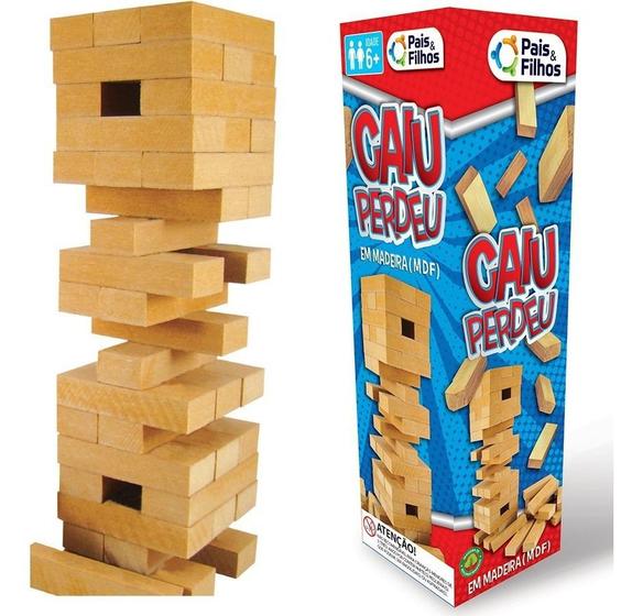 Jogo Caiu Perdeu Torre 54 Peças Jenga Madeira Brincadeira Para Adulto E Crianças Menor preço em Jogo Caiu Perdeu Torre 54 Peças Jenga Madeira Brincadeira Para Adulto E Crianças