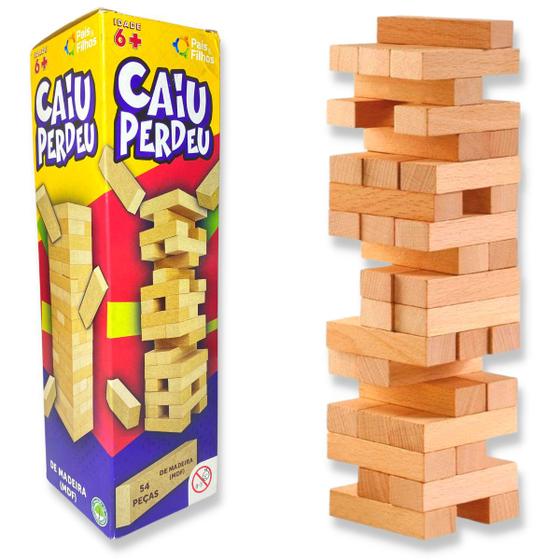 Imagem de Jogo Caiu Perdeu Torre De Equilíbrio Jenga Brinquedo Madeira