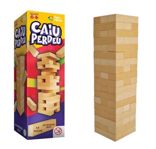 Jogo Caiu Perdeu Torre De Madeira Jenga 54 peças Mdf Menor preço em Jogo Caiu Perdeu Torre De Madeira Jenga 54 peças Mdf