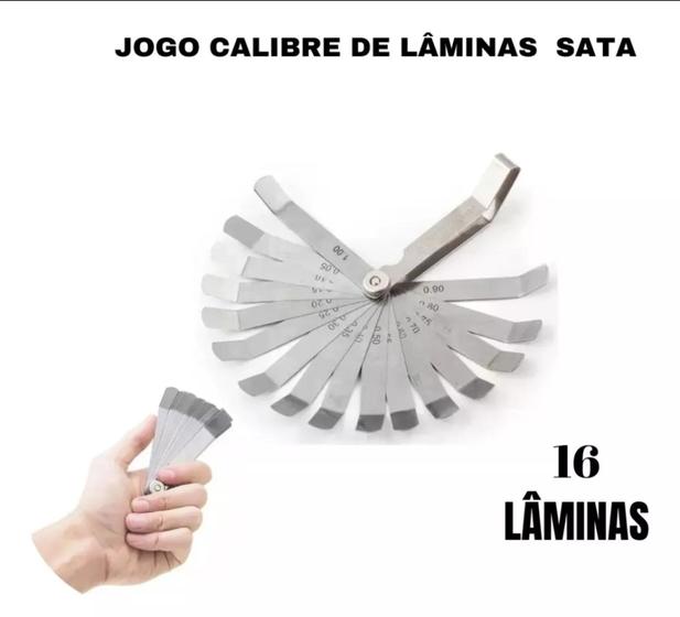 Imagem de Jogo Calibrador Folga em Lâminas com 16 Peças - SATA-ST09402SJ