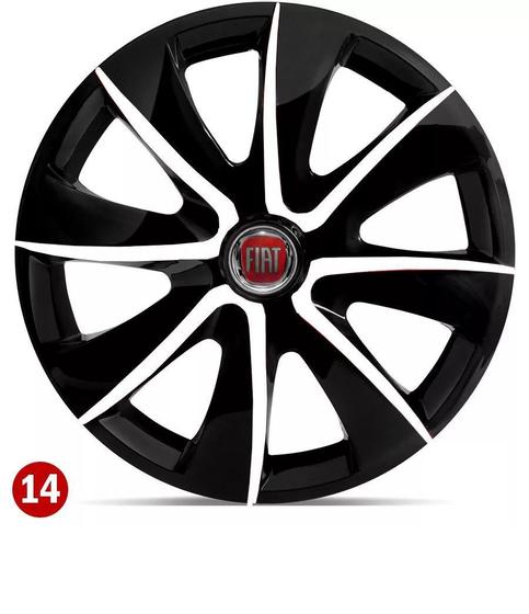 Jogo Calota Aro 14 Esportiva White Fiat Palio Uno Idea Strada Punto Menor preço em Jogo Calota Aro 14 Esportiva White Fiat Palio Uno Idea Strada Punto