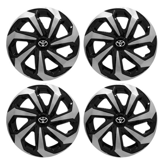 Jogo Calota Esportiva Aro 14 Spider Black/Silver Toyota Etios Menor preço em Jogo Calota Esportiva Aro 14 Spider Black/Silver Toyota Etios