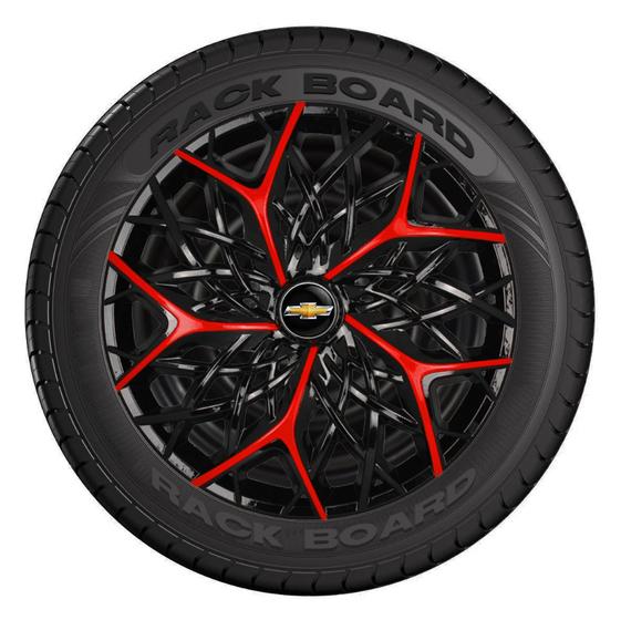 Imagem de Jogo Calotas Esportivas Aro 14 Moove Black Red Chevrolet GM