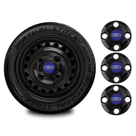 Imagem de Jogo Calotinhas Centrais Compativel Com Aro 13 14 15 Ford
