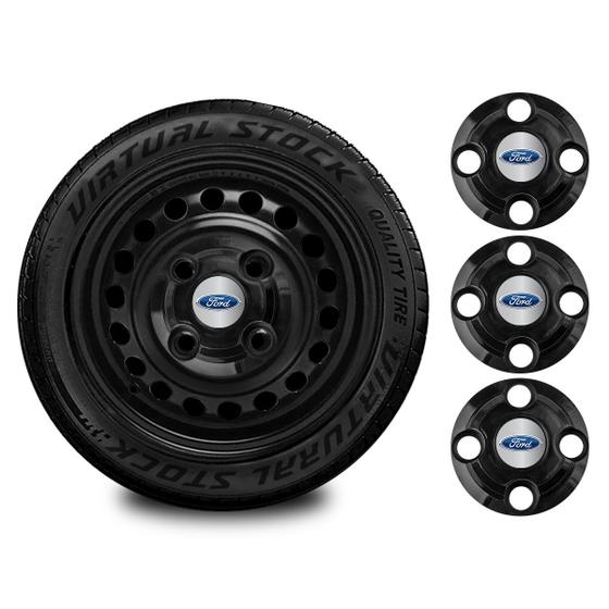 Imagem de Jogo Calotinhas Centrais Compativel Com Aro 13 14 15 Ford
