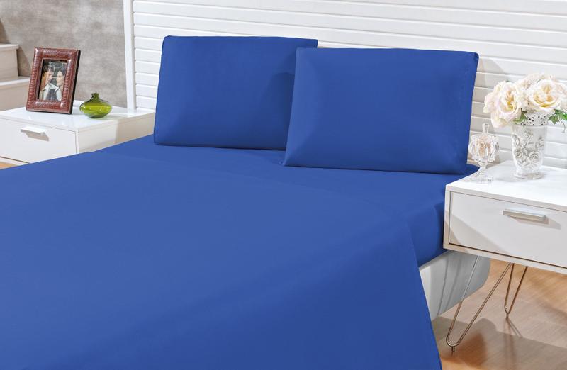 Imagem de Jogo Cama Lençol Casal Roupa Cama Queen com Elástico Carinho 04 Pçs