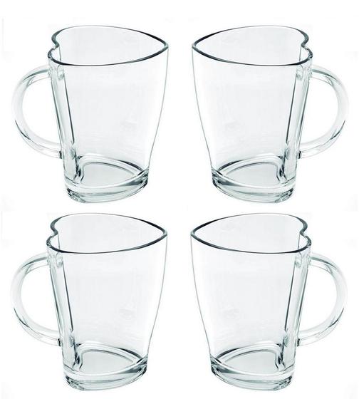 Imagem de Jogo Caneca Coração Heart Premium 240Ml 4 Peças - Class Home