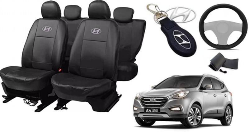 Imagem de Jogo Capas de Couro Hyundai ix35 2020 + Capa de Volante + Chaveiro Hyundai