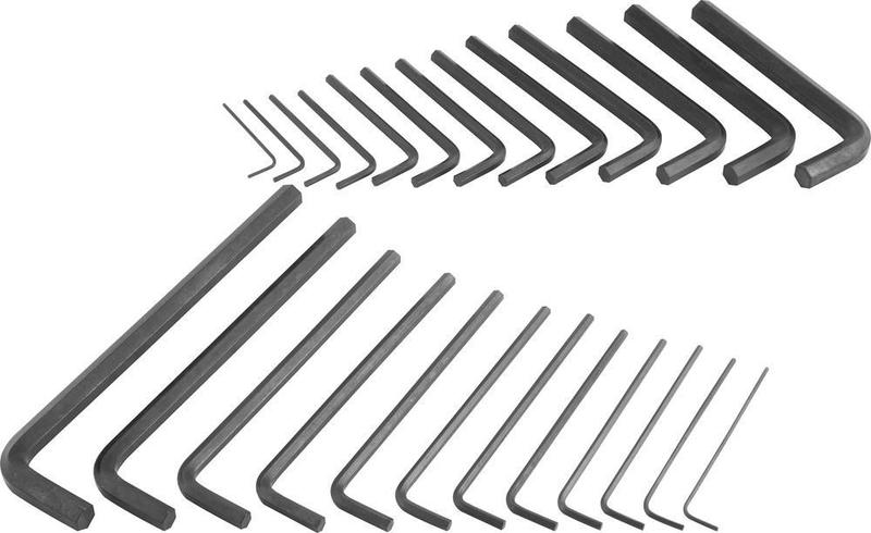 Imagem de Jogo chave hexagonal allen combinado 1,5-10,0mm 1/16-3/8" tipo L curta aço carbono com 25 peças - Nove54