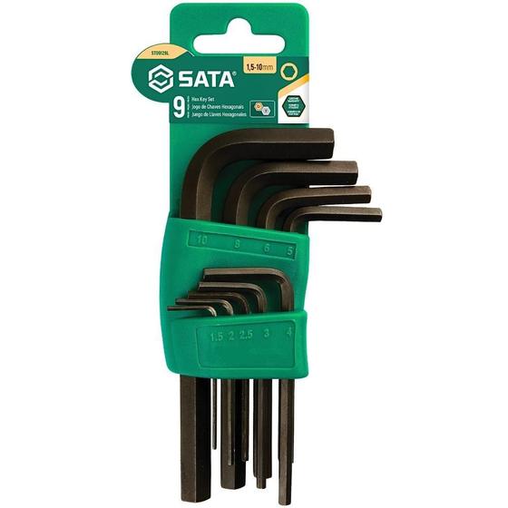 Imagem de Jogo Chave Hexagonal Curta 1,5 a 10 MM com 9 Peças SATA