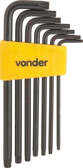 Imagem de Jogo chave torx t10-t40 tipo L longa cromo vanádio com 7 peças vtx5 - Vonder