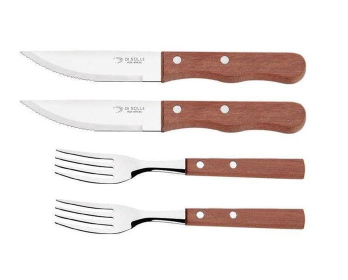 Jogo Churrasco 02 Garfos + 02 Facas Steak Tradição Diso DiSolle
