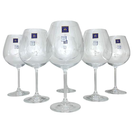 Imagem de Jogo com 06 Taças de Cristal Bohemia Para Vinho 650ml