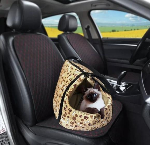 Imagem de Jogo com 2 bolsas praticas para transporte passeio de pet cães e gatos