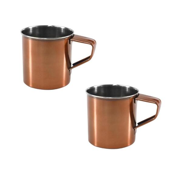 Imagem de Jogo com 2 Caneca para Moscow MuleAço Inox Rose Gold 250ml.