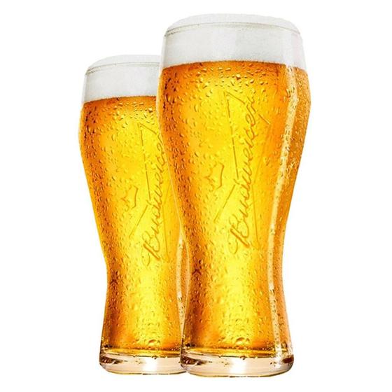 Imagem de Jogo com 2 Copos de Vidro para Cerveja Ambev Budweiser 400ml