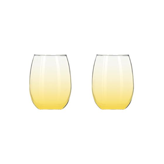 Imagem de Jogo Com 2 Copos Stempless Degrade 430ml Libbey - Amarelo
