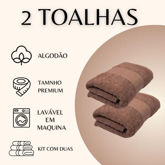 Imagem de Jogo com 2 Toalhas de Banho Macia Bia Gigante Algodão Toalhão Felpuda Rozac 70x140 cm