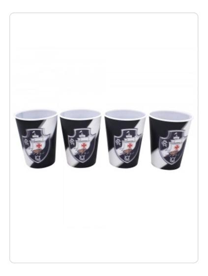 Imagem de Jogo Com 4 Copos 3d 400ml - Vasco Da Gama