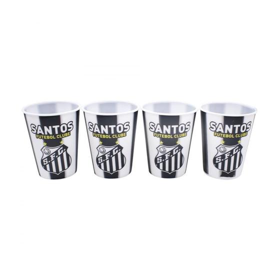 Imagem de Jogo Com 4 Copos de Plástico 3D Santos - 400ml