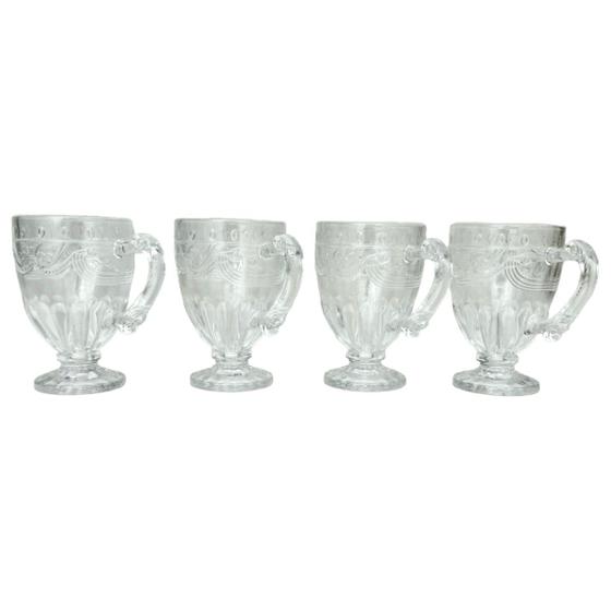 Imagem de Jogo Com 4 Xícaras de Cristal Imperial Transparente 190ml