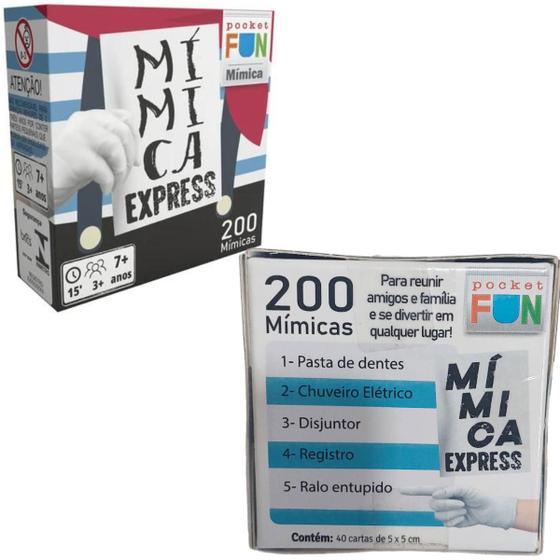 Imagem de Jogo Com 40 Cartas 200 Mímica Interativo Express Cooper Fun