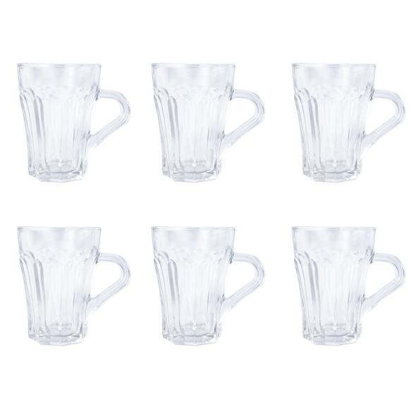 Imagem de Jogo com 6 canecas de vidro linha liverpool 155ml cada