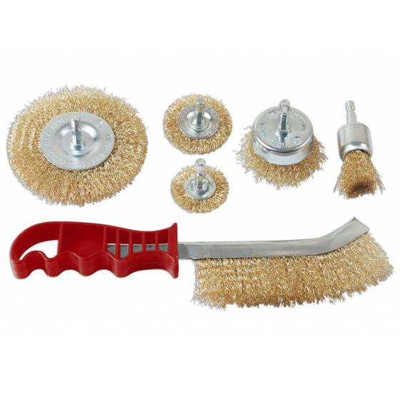 Imagem de Jogo com 6 Escovas de Aço Circular Copo Pincel e Manual EDA