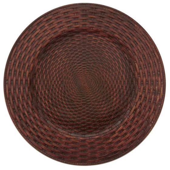 Imagem de Jogo com 6 Sousplat Redondo Rattan Bronze 33 cm Mimo Style