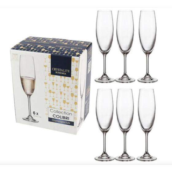 Imagem de Jogo Com 6 Taças De Cristal Champanhe 220 Ml Colibri Bohemia