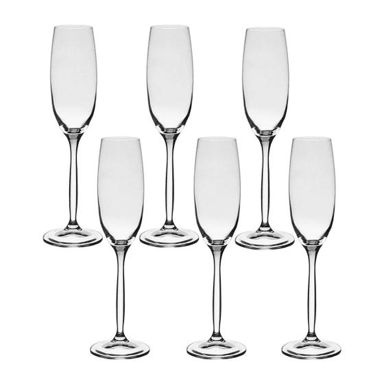 Imagem de Jogo com 6 Taças de Cristal Para Champagne 220 ml Chanson Bohemia