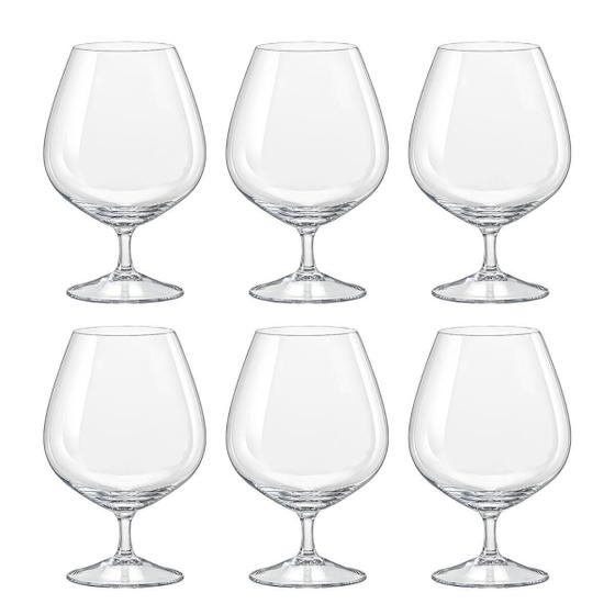 Imagem de Jogo com 6 Taças de Cristal para Cognac 600 ml Linha Helena Bohemia