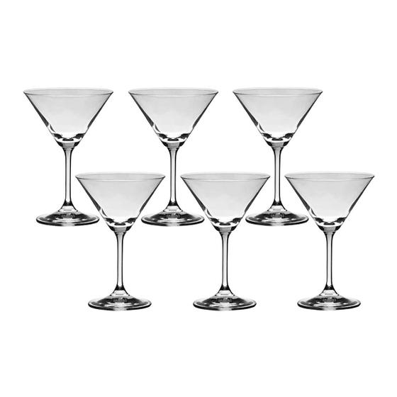 Imagem de Jogo com 6 Taças de Cristal Para Martini 210 ml Roberta Bohemia