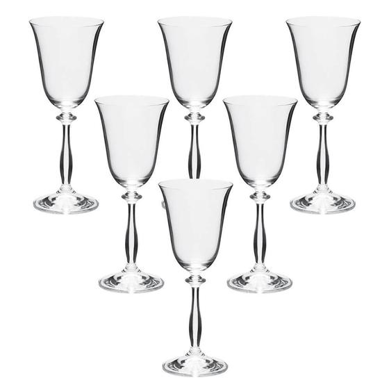 Imagem de Jogo com 6 taças em cristal para vinho branco ângela 185ml - bohemia