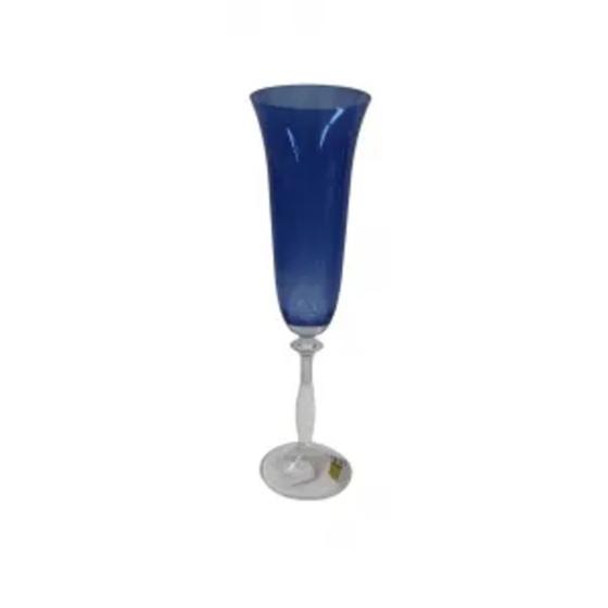 Imagem de Jogo com 6 Taças para Champanhe Angela em Cristal 190ml Cor Azul - Bohemia