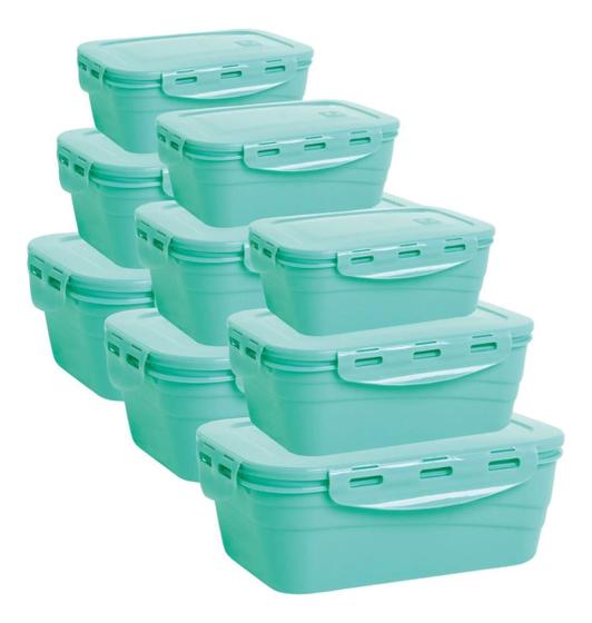 Imagem de Jogo com 9 Potes Herméticos s Lp House Com capacidades de 500ml, 1000ml e 1500ml