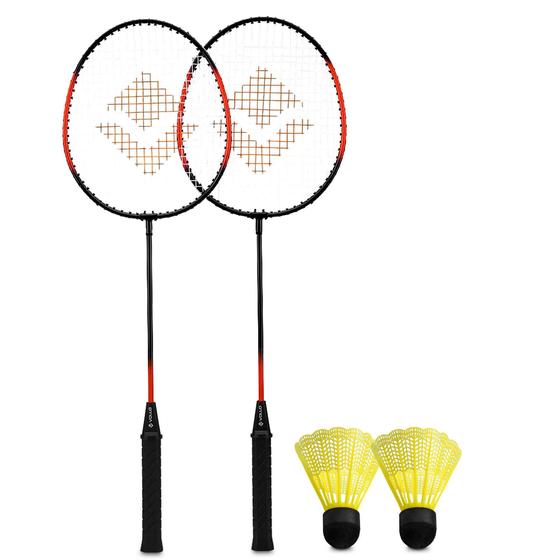 Imagem de Jogo Completo Badminton 2 Raquetes 2 Petecas Nylon Vollo Kit