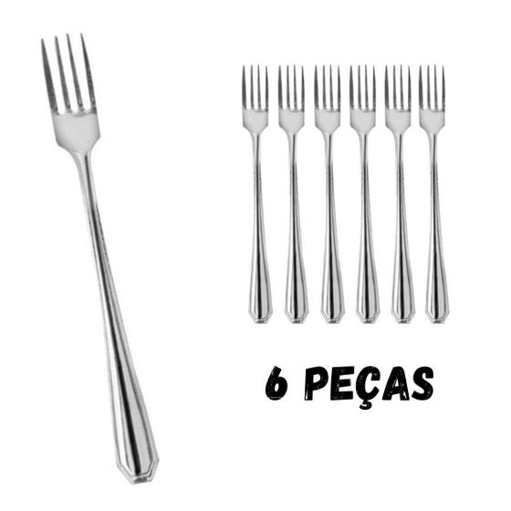 Imagem de Jogo Conjunto Com 6 Garfos em Aço Inox Mesa Talher Jantar